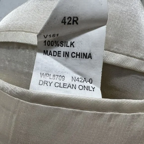 Nautica Men's 42 Regular 100% Silk Sage Green/Gray Suit Jacket Sport Coat 42R - Picture 8 of 15